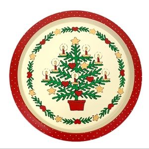 Vintage Christmas Tin Tray Set of 2